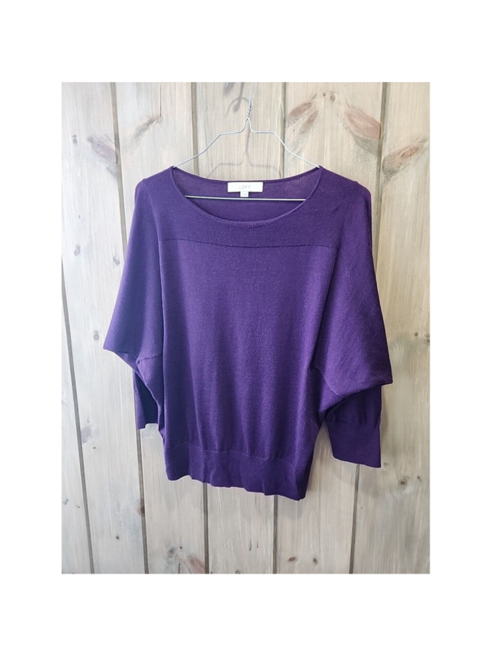 Ann Taylor Loft Size L Purple Wool Blend Sweater Lightweight Flowy, NWOT